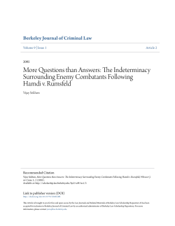 Questions than Answers - Berkeley Law Scholarship Repository