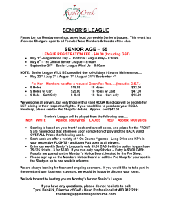 Information Sheet - Apple Creek Golf Course