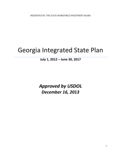 Georgia Integrated State Plan - Georgia Department of Economic