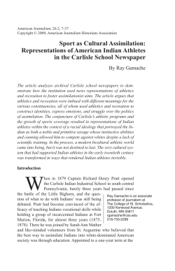 Sport as Cultural Assimilation - The University of Southern Mississippi