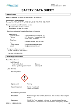 Material Safety Data Sheet