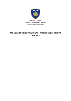 program of the government of the republic of kosovo 2015-2018