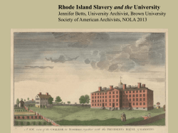 Rhode Island Slavery and the University