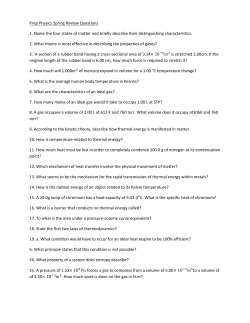 Prep Physics Spring Review Questions 1. Name the four states of