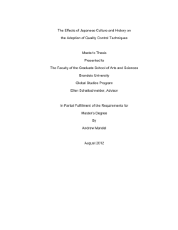 The Effects of Japanese Culture and History on the