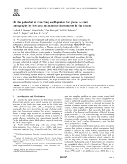 On the potential of recording earthquakes for global seismic