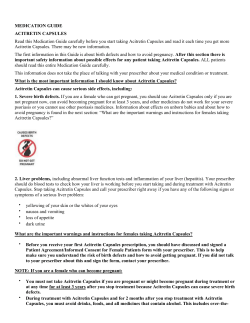 MEDICATION GUIDE ACITRETIN CAPSULES Read this Medication