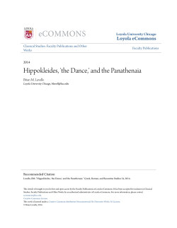 Hippokleides, `the Dance,` and the Panathenaia