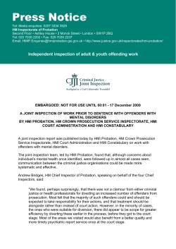 (Press Release) (PDF, 166.98 - Criminal Justice Inspectorates