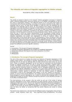 The intensity and nature of linguistic segregation in Catalan