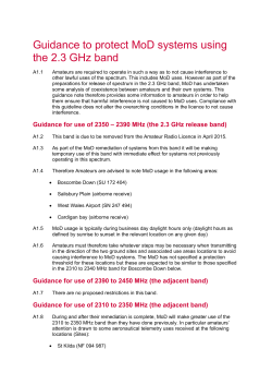 1 Guidance to protect MoD systems using the 2.3 GHz band