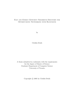 Fast and Energy Efficient Neighbour Discovery for Opportunistic