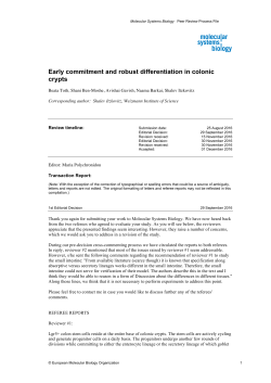 Review Process - Molecular Systems Biology