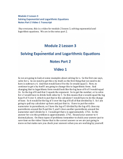Module 2 Lesson 3 Part 2 Video 1 Transcript