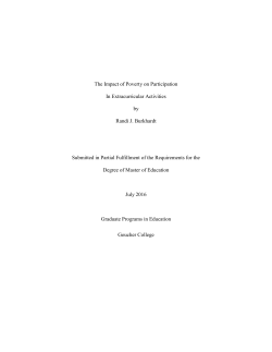 The Impact of Poverty on Participation In Extracurricular Activities by