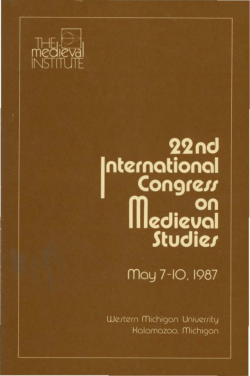 22nd International Congress on Medieval Studies
