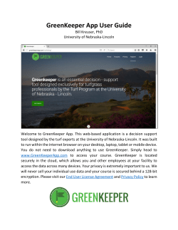 Greenkeeper App User Guide - UNL Turf