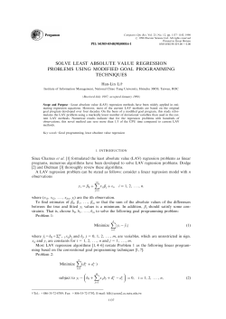 solve least absolute value regression problems using modified goal