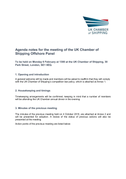 Agenda notes for the meeting of the UK Chamber of Shipping