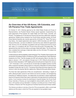 An Overview of the US-Korea, US-Colombia, and US