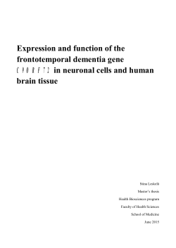 Expression and function of the frontotemporal dementia gene