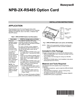 NPB-2X-RS485 Option Card