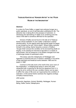 Tadeusz Kantor as `Hunger Artist` in the `Poor