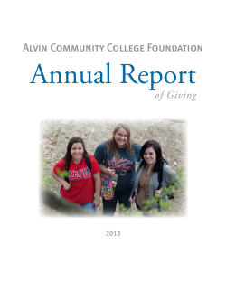 2013 Report - Alvin Community College