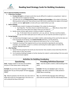 Reading Seed Strategy Cards for Building