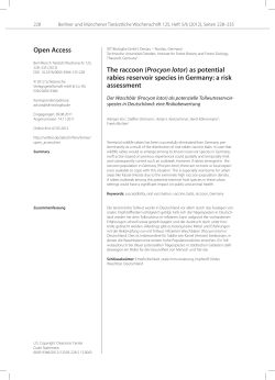 Open Access The raccoon (Procyon lotor)