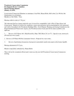 January 2014 - the Town of Woodstock CT