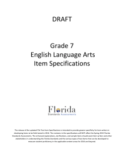 Grade 7 ELA Test Item Specifications