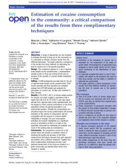 Estimation of cocaine consumption in the community: a