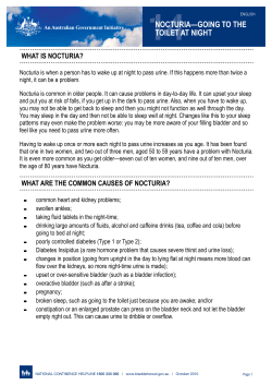 Nocturia - Going to the Toilet at Night
