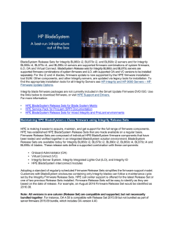 HPE BladeSystem Release Sets for Blade System Matrix