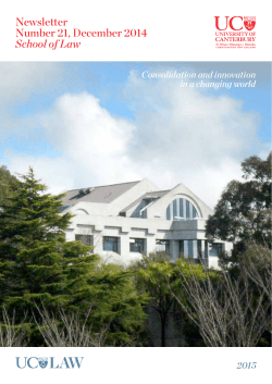 School of Law Newsletter 2014 - University of Canterbury Law