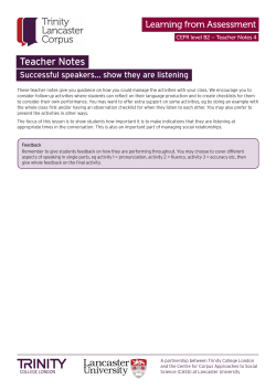 B2 Teacher Notes 4 - Trinity College London