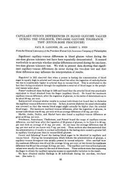 capillary-venous differences in blood glucose values during the one