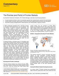 The Promise (and Perils) of Frontier Markets