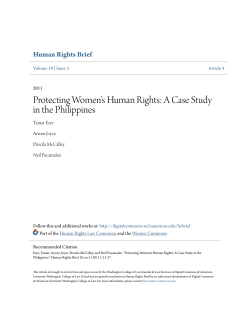 Protecting Women`s Human Rights: A Case Study in the Philippines