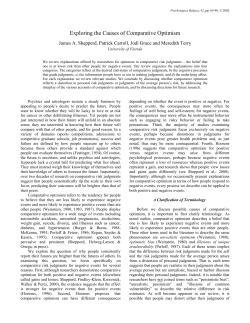 Exploring the Causes of Comparative Optimism