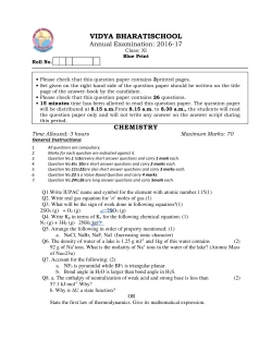 Chemistry XI - Vidya Bharati School