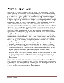 Credit Hour Policy - Chapman University