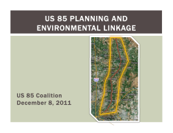 US 85 PLANNING AND ENVIRONMENTAL LINKAGE