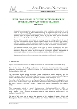 Some components of geometric knowledge