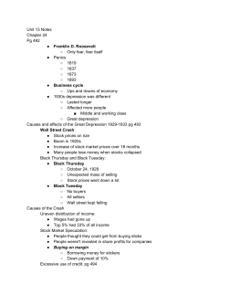 Unit 13 Notes Chapter 24 Pg 492 Franklin D. Roosevelt