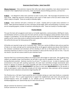 Governors Grant Piranhas &ndash; Swim Team 2015 Mission Statement