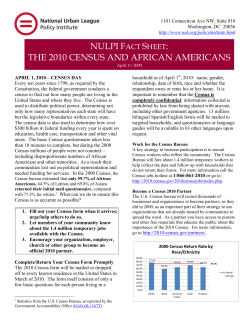 nulpi fact sheet: the 2010 census and african americans