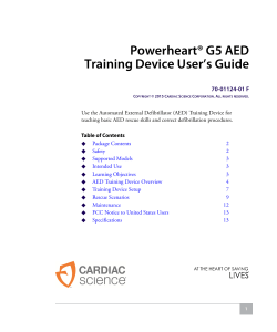 Powerheart&reg; G5 AED Training Device User`s Guide