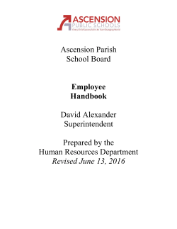 Ascension Parish School Board Employee Handbook David